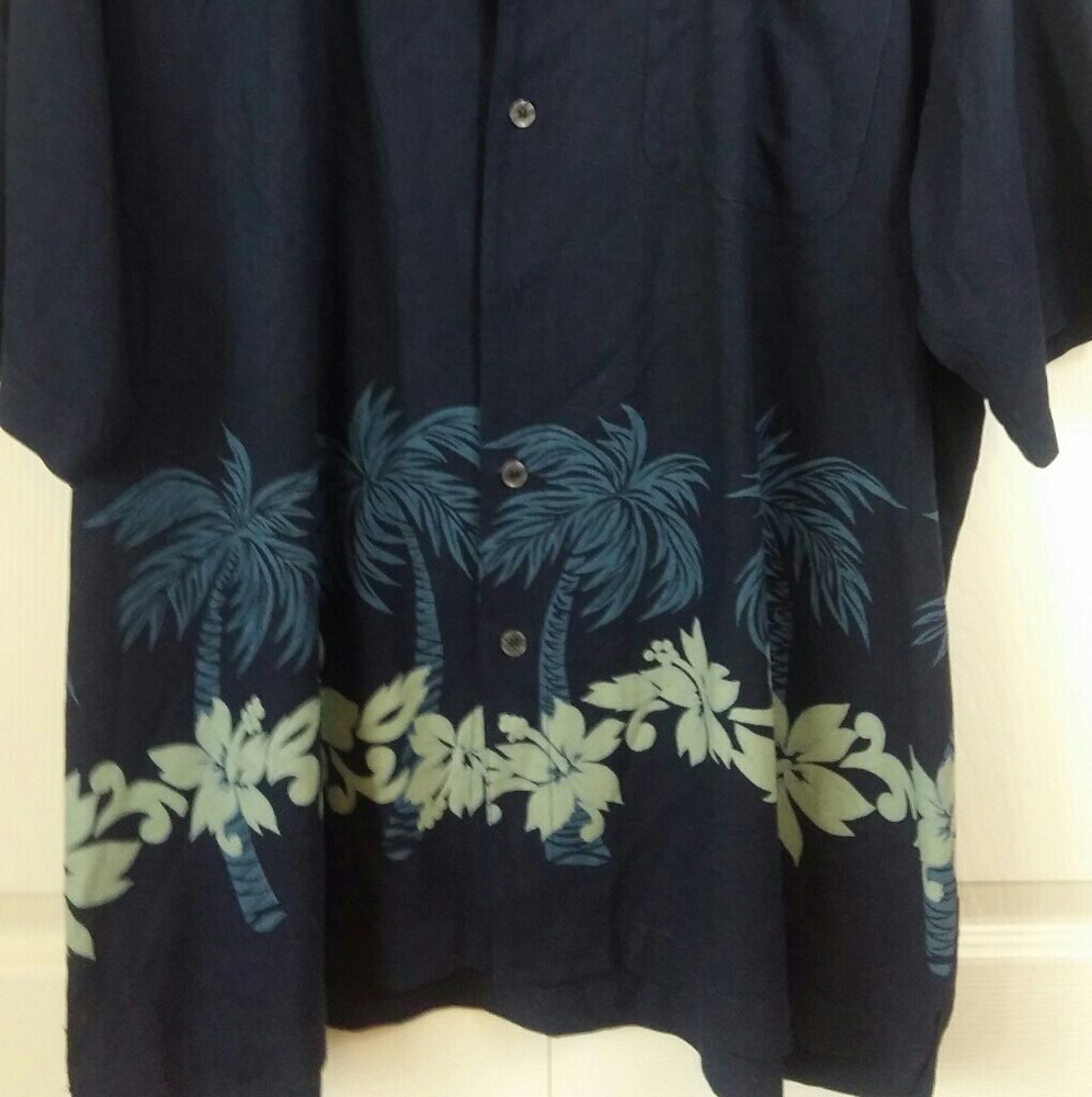 Massini 100% Silk Button Down Short Sleeve XL