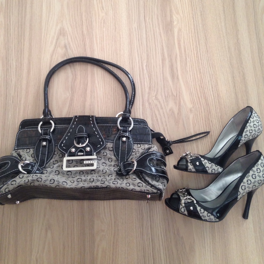 Guess bag and heels bundle