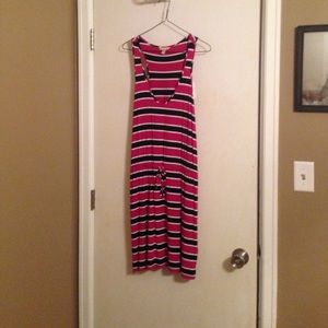Banana Republic pink and navy stripe dress size sm