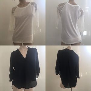 Bundle of 2 cream and black shirt