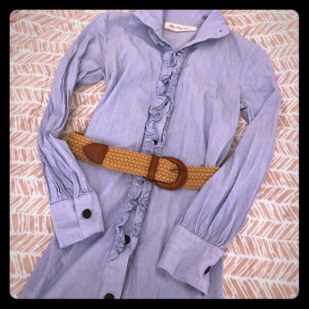 {anthropologie} ruffle shirt dress. XS