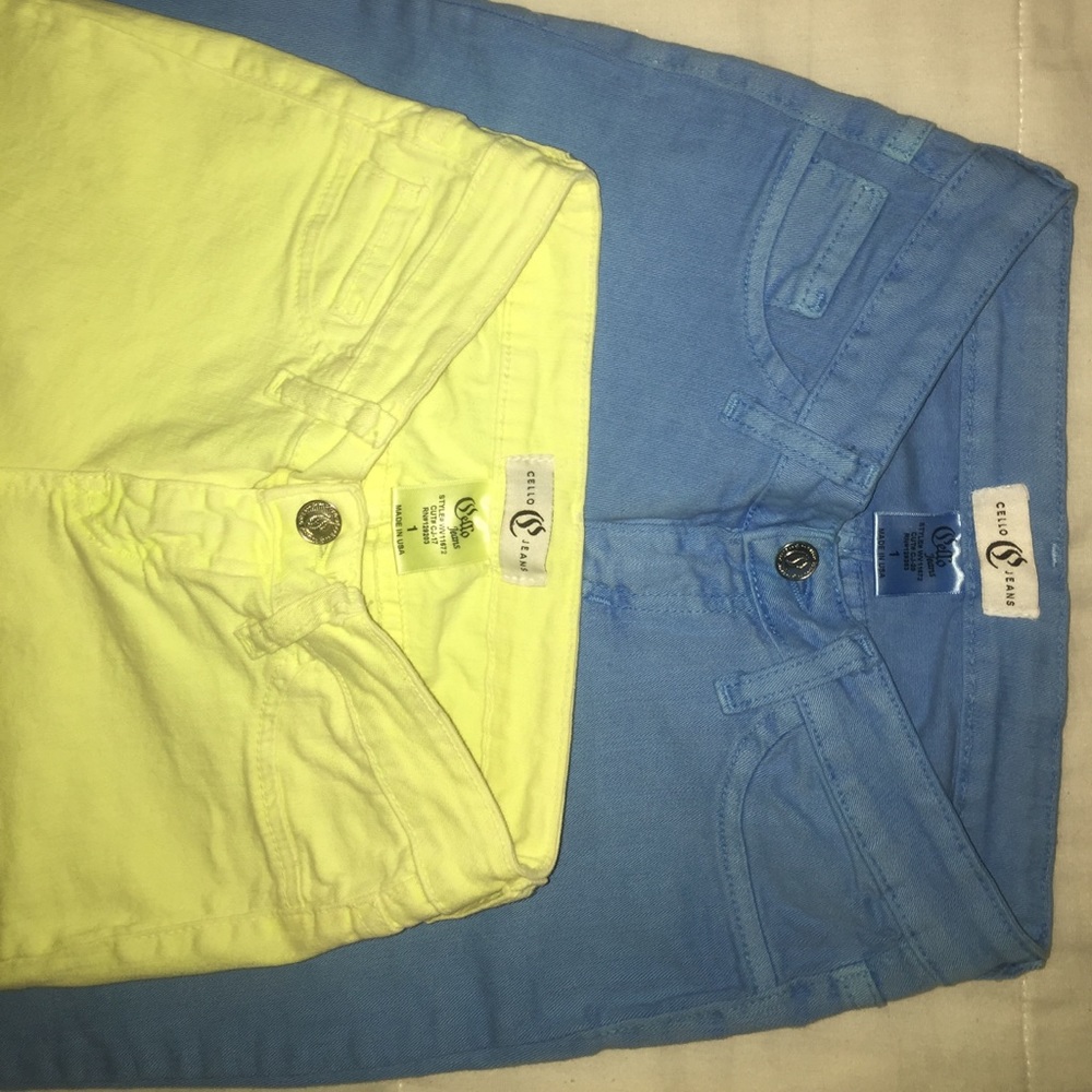 Baby blue and yellow skinny jeans - New