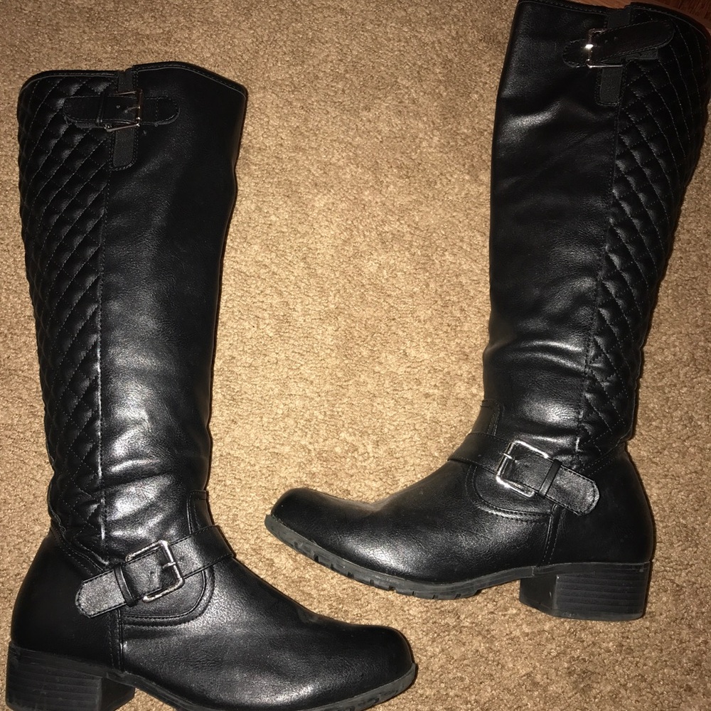 Black knee high boots