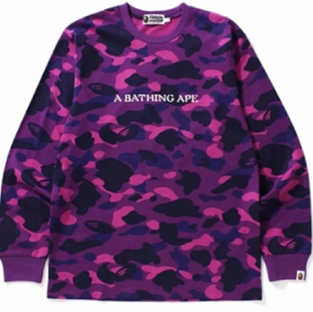 Bape long sleeve Camo Tee XL Mens purple
