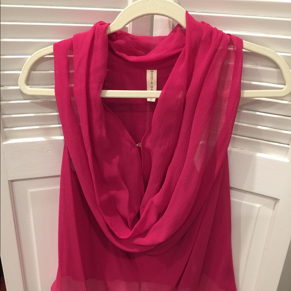 Maggie ward shawl collar silk tank