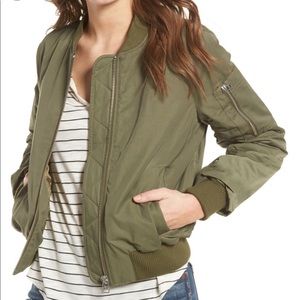 Madewell army green bomber jacket