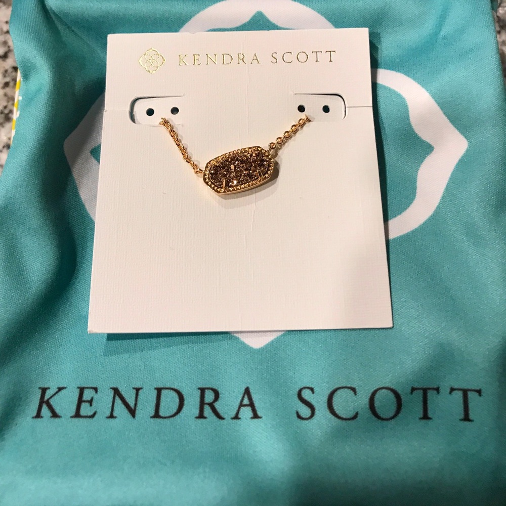 Kendra Scott Rose Gold Drusy Elisa Necklace NWT