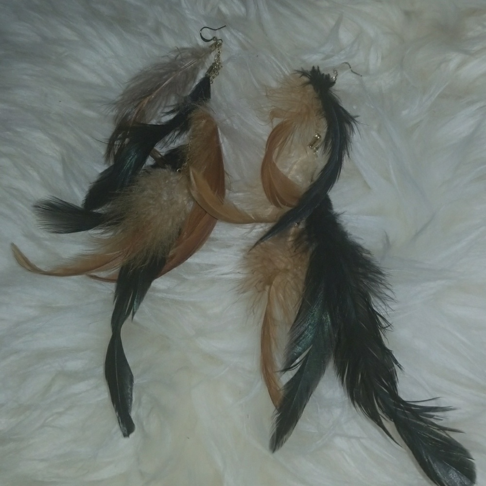 Unique feather earrings