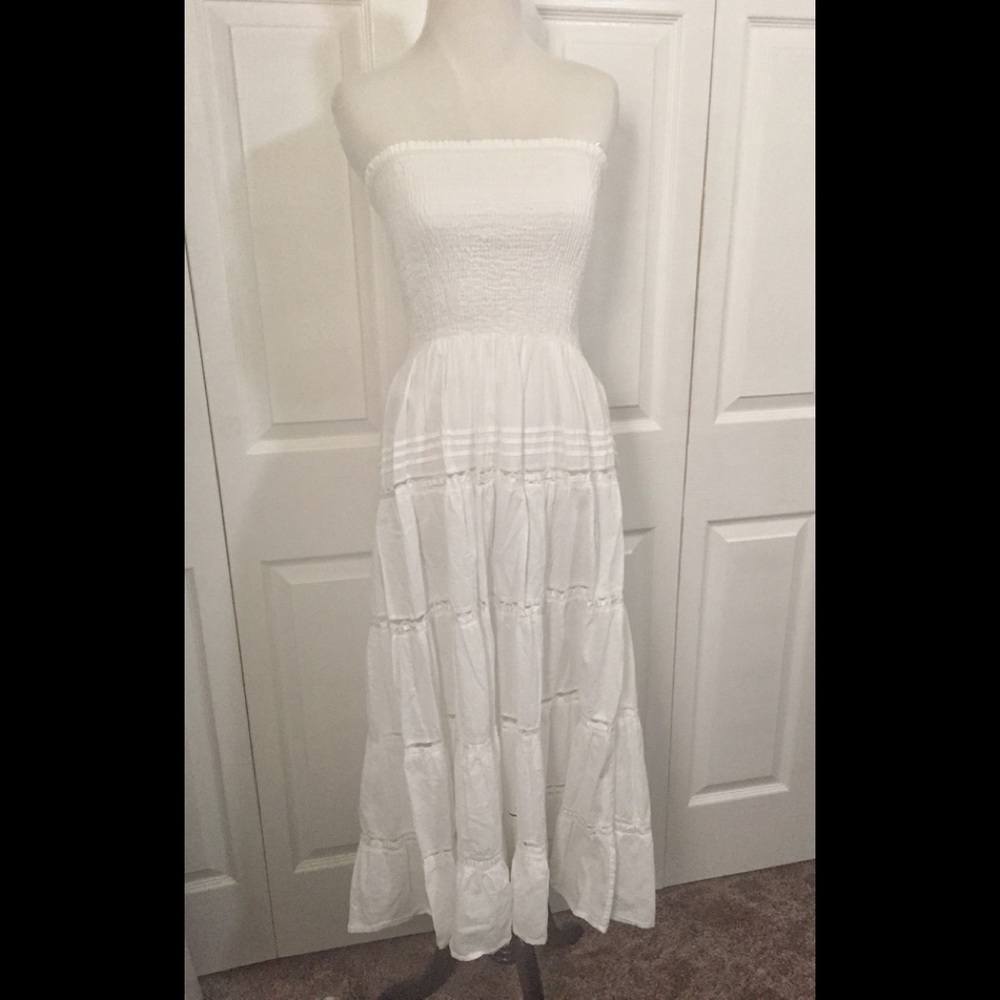 Strapless Ribbon Detail Long Dress