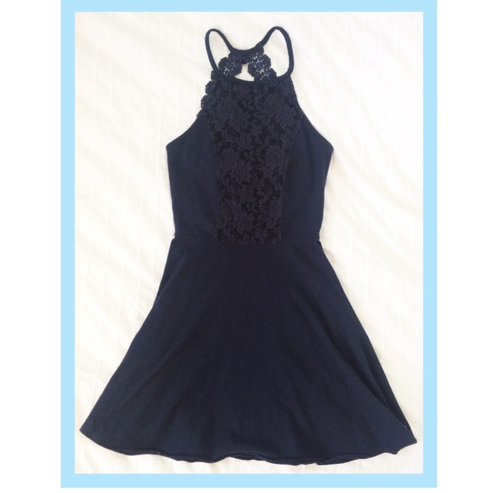 A&F Lace Hi-Neck Skater Dress