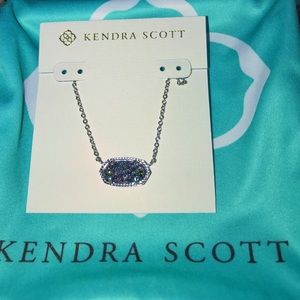 Kendra Scott Multicolor Drusy Elisa Necklace NWT