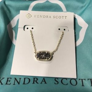 Kendra Scott Platinum Drusy Elisa Necklace NWT