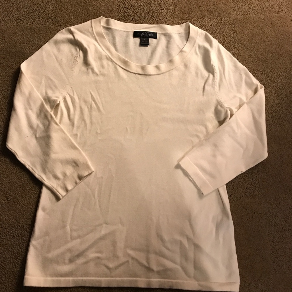 August Silk cream long sleeve top