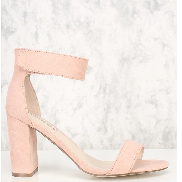 ❗️LAST❗️ Open Toe Faux Suede Chunky Heel - Picture 3 of 5