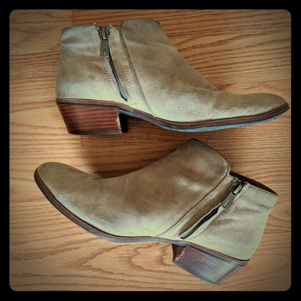 Sam Edelman suede putty booties