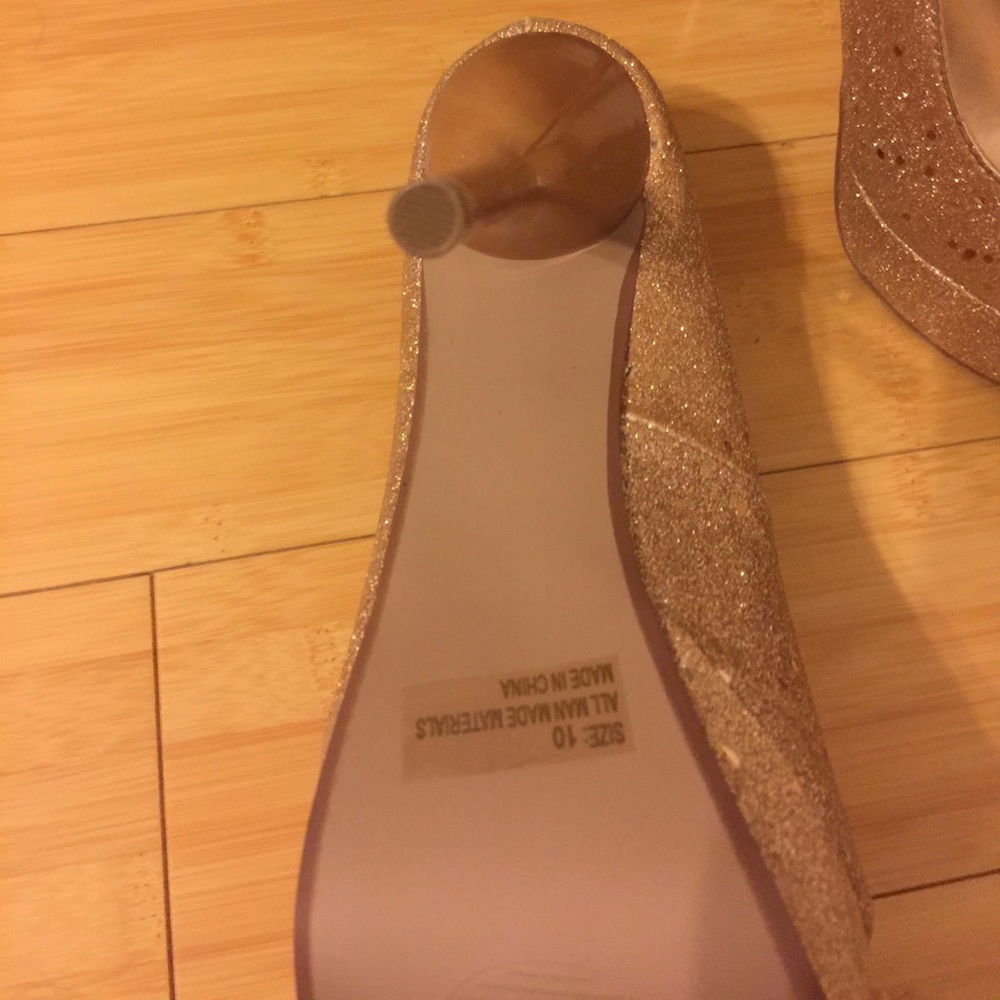 Size 10 glitter gold platform heels - Picture 3 of 5