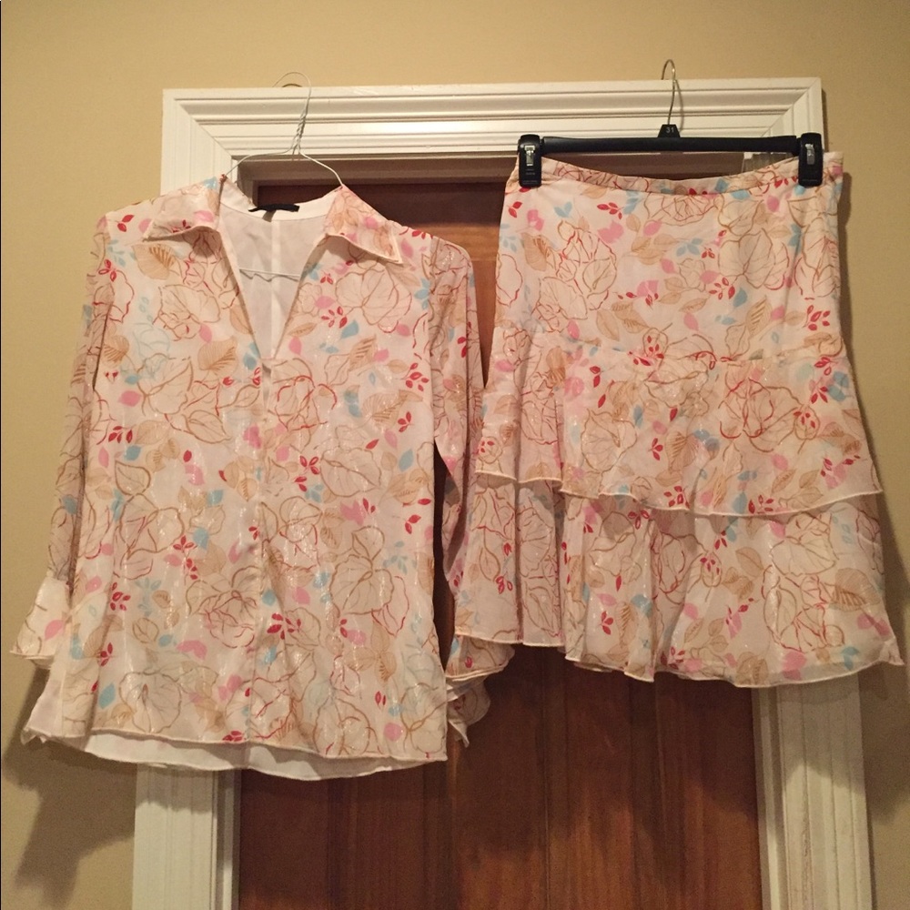 Floral blouse and skirt