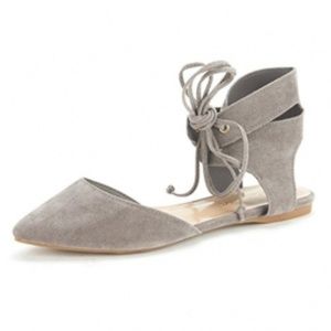 Ankle Cuff Lace Up D'orsay Flats