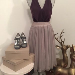 Gray tulle skirt