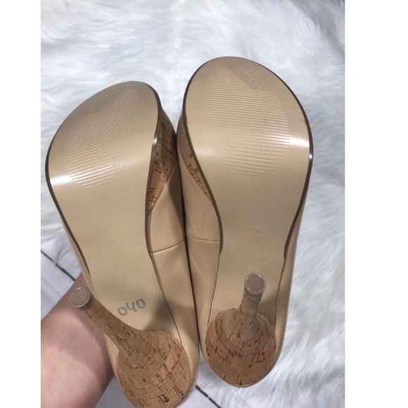 {Guess} nude platform heels cork glossy size 7 - Picture 8 of 8