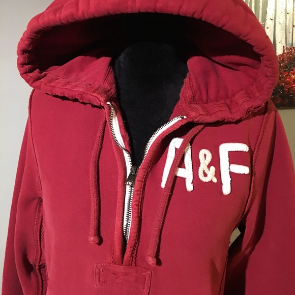Abercrombie & Fitch hooded 1/4 zip sweatshirt - Picture 2 of 5