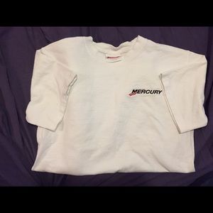 Men’s Mercury boat motor shirt.