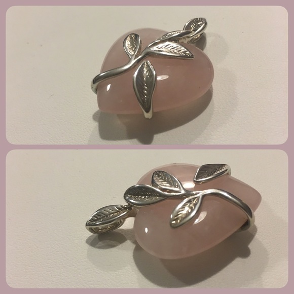 Pretty Heart Pendant with Pink Stone - Picture 3 of 4
