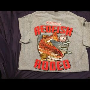 Men’s Red Fish Rodeo shirt.