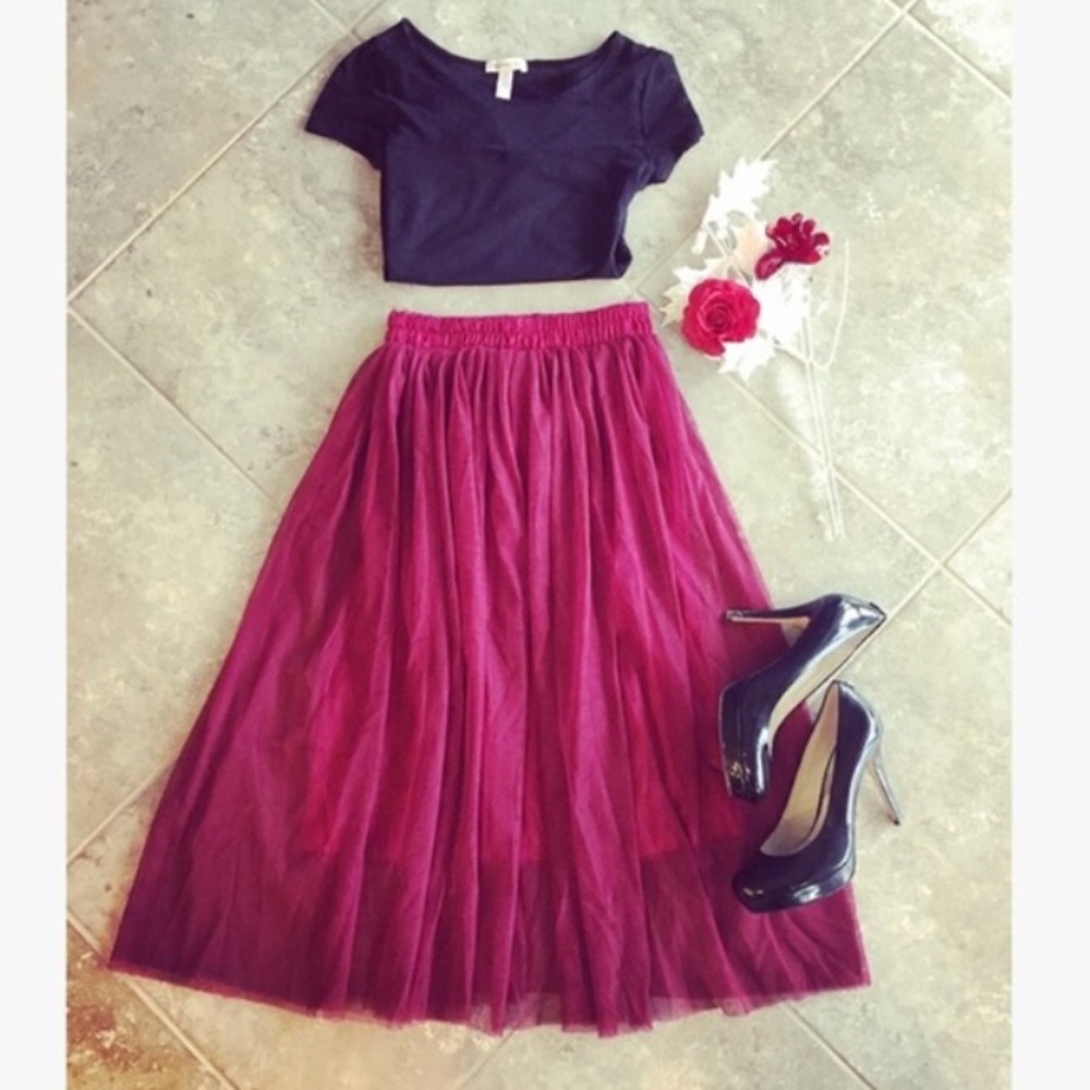 Silky tulle skirt
