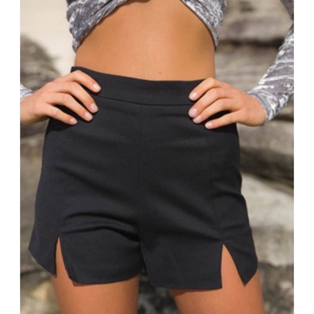 Dressy black high waist shorts