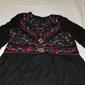 Black embroidered dress