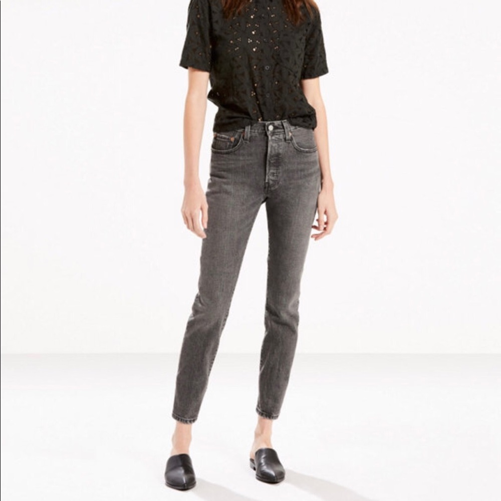 NWT Levi 501 skinny jeans 27x30 black coast wash