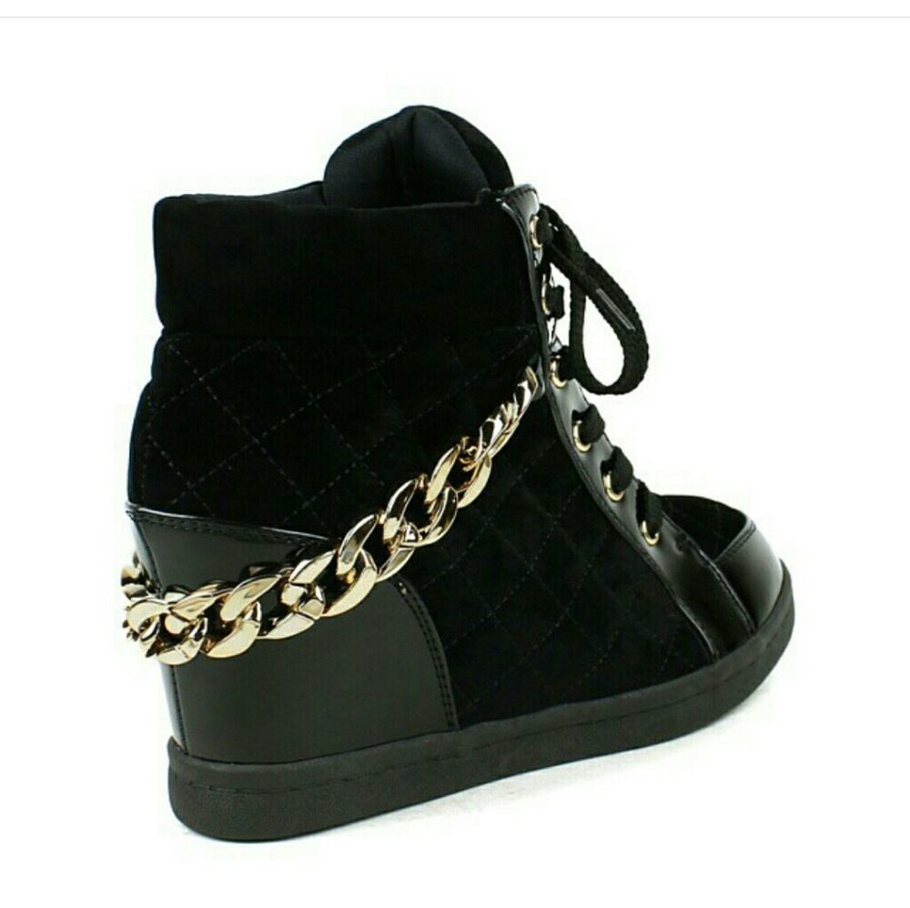 Black Wedge Sneakers