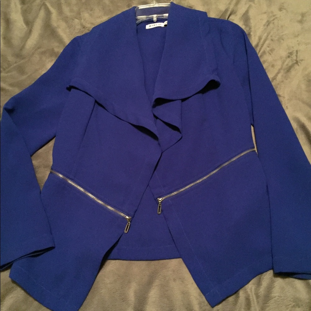 💙blue waterfall jacket-Just Fab