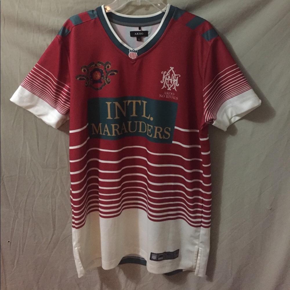 Akoo No Rivals Men’s Red Striped Jersey Size Large