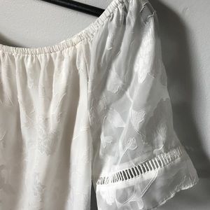 Unknown Off The Shoulder Semi Sheer Floral Top