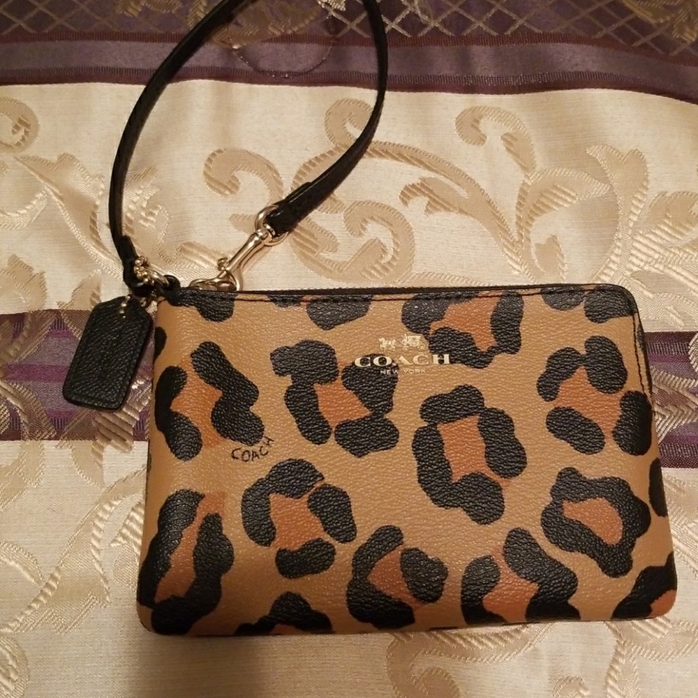 Coach leopard wristlet
