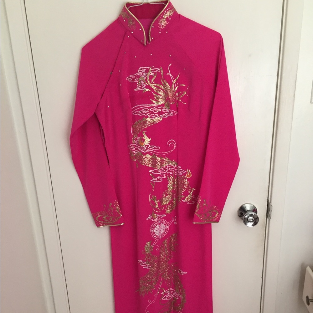 Vietnamese pink dress