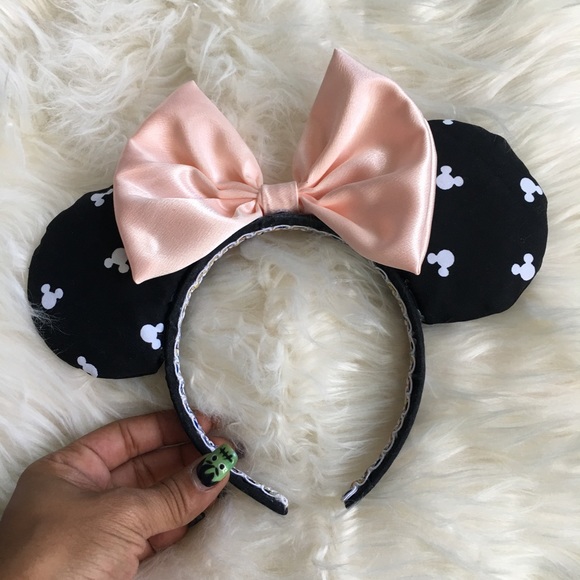 Accessories - Mickey Minnie Mouse Ears -Blk Mouse w/ Pink Crepe