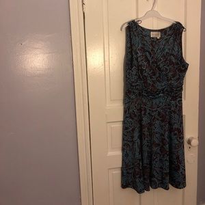 Dress-Turquoise and Brown