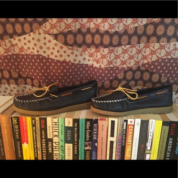 Vintage women's Blue Leather Minnetonka Boat shoes - Picture 5 of 7