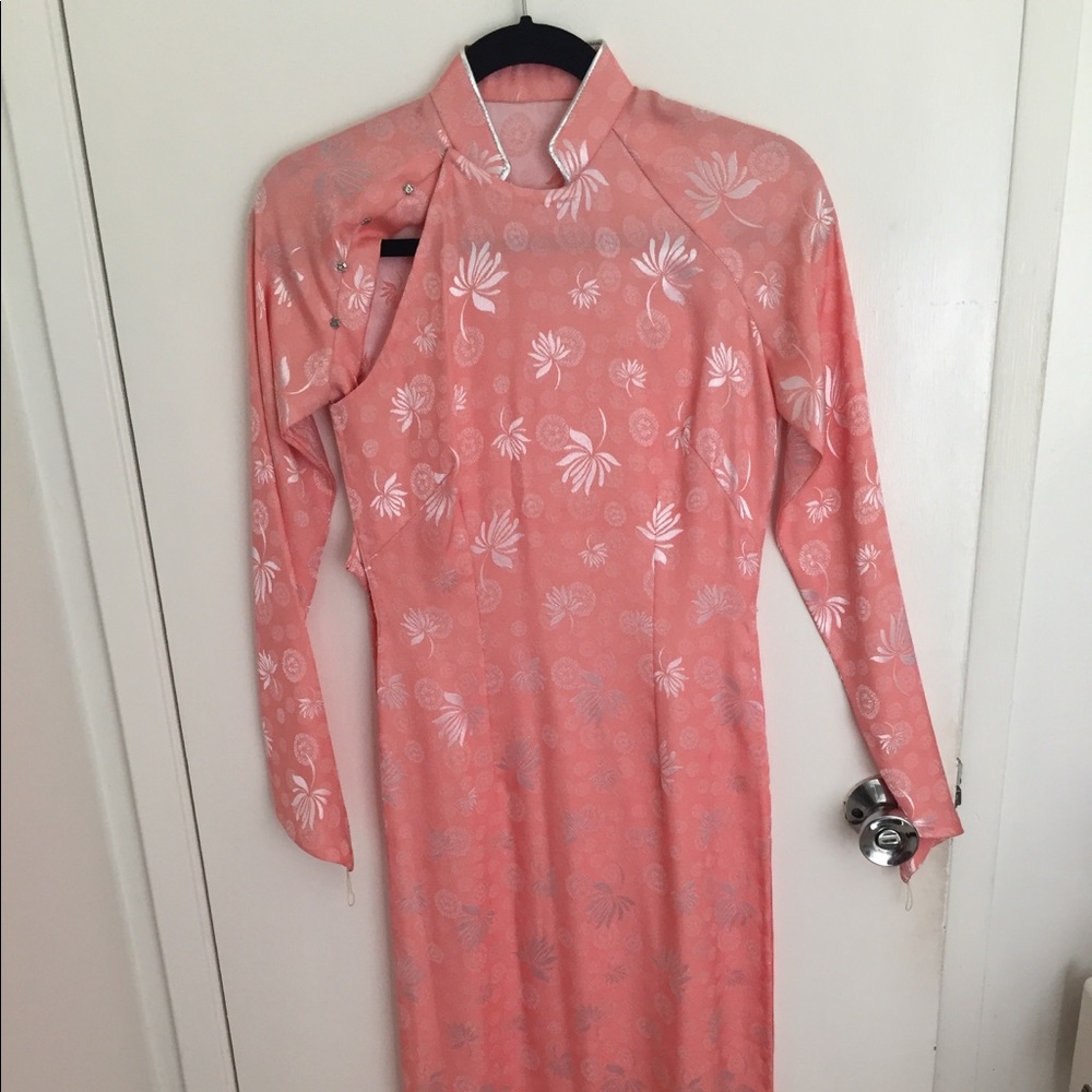 Traditional Vietnamese coral dress