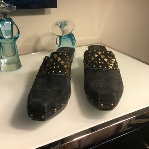 Donald J. Pliner Studded Black Suede Shoe