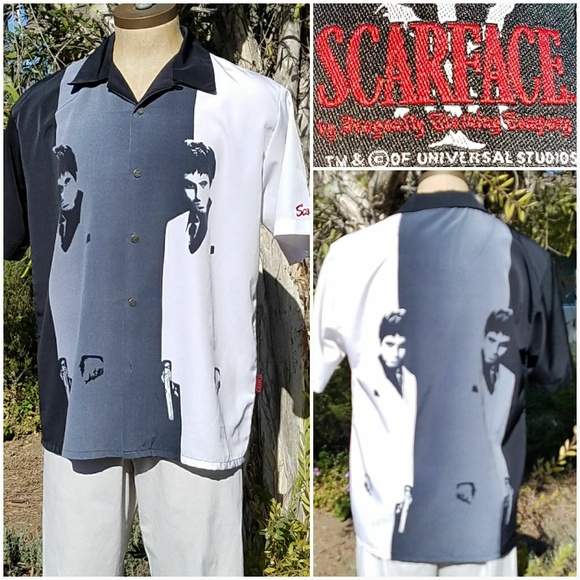 Dragonfly Other - Scarface Tony Montana Colorblock Button Down Shirt