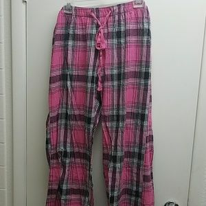 Black and pink plaid pj pants