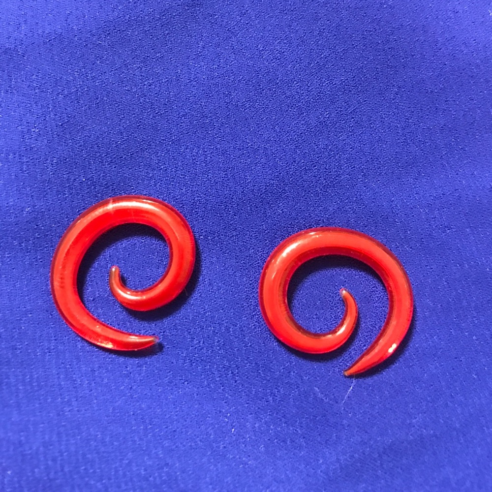 Glass gauge earrings
