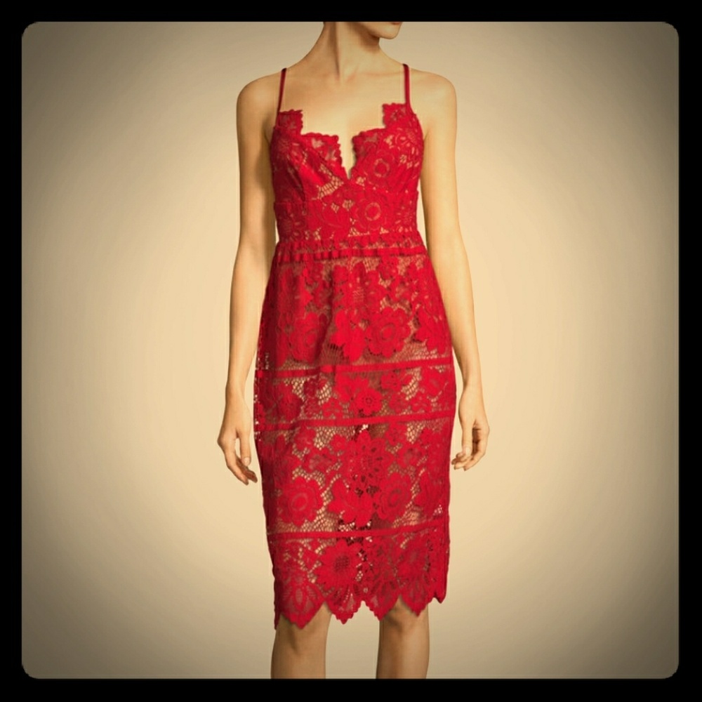 For Love and Lemon's Gianna red lace dress