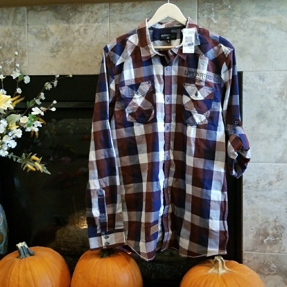 NWT Buffalo Blu men's button up shirt - Picture 2 of 2