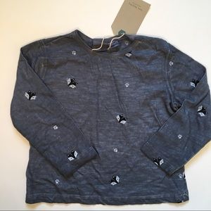 Zara Fox Print Long Sleeve Shirt Sz 2/3T