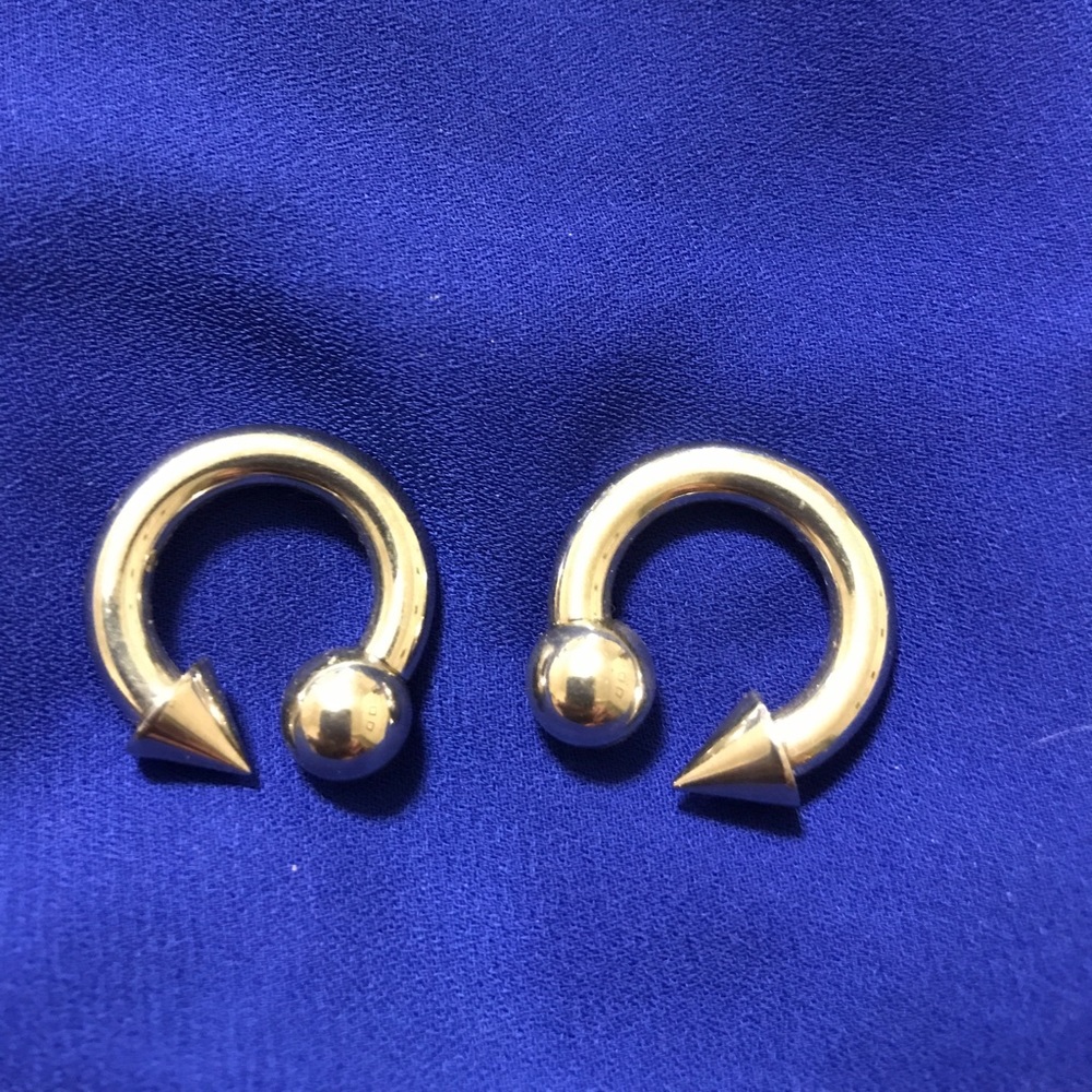 Silver gauge earrings